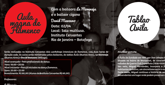 Aula de Flamenco e Tablado no Instituto Cervantes