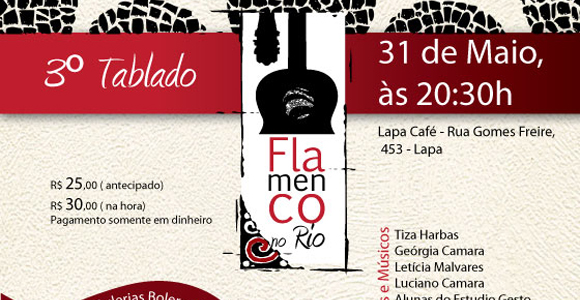 3ª Edição do Tablado Flamenco no Rio acontecerá no dia 31 de Maio