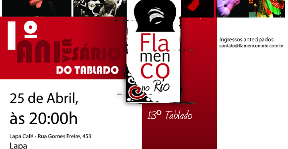 Tablado Flamenco no Rio comemora 1 ano no dia 25 de abril!!!