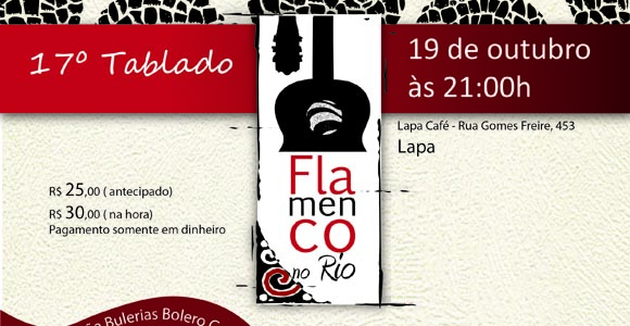 17º Tablado Flamenco no Rio acontece no dia 19 de outubro